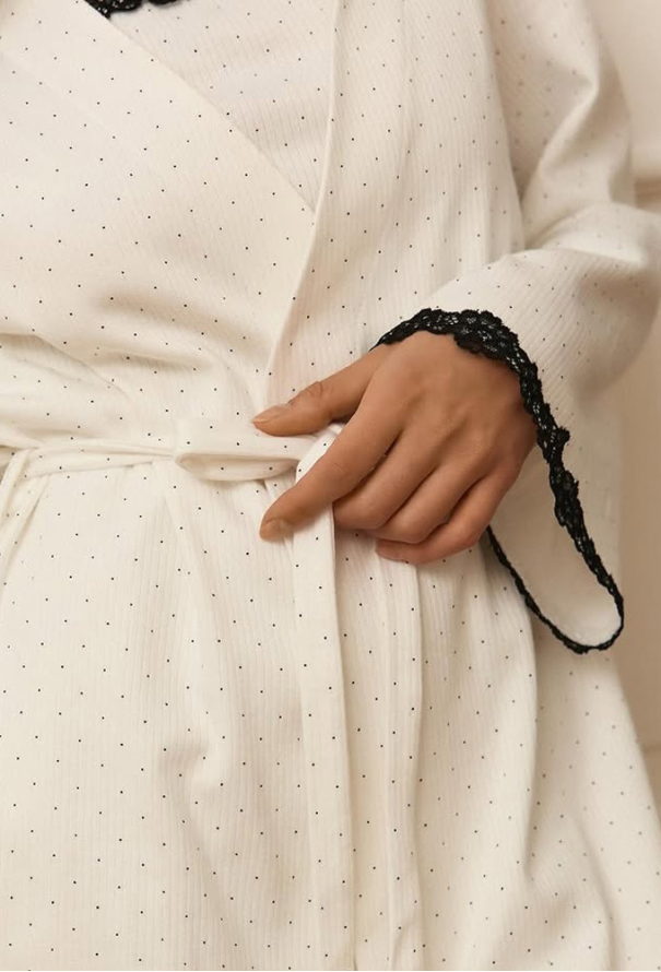 Халат жіночий бавовна рубчик Flirty Dot Your Touch FD-5034 фото