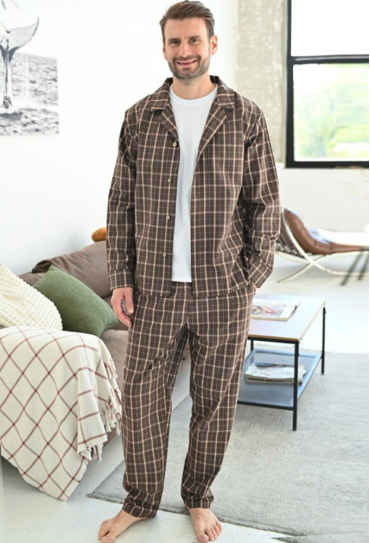 Піжама чоловіча комплект фланель LoomLine 13-39BK