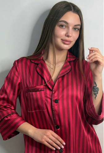 Нічна сорочка сатинова V.Velika 058-21PM