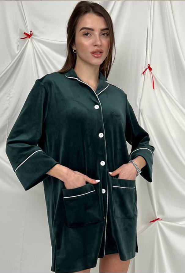 Нічна сорочка велюрова V.Velika 245-25SM фото