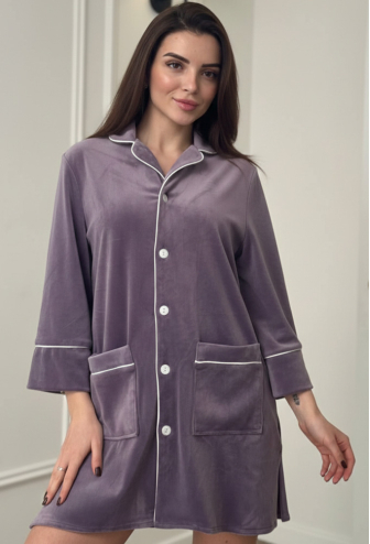 Нічна сорочка велюрова V.Velika 245-25L