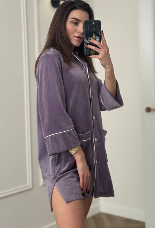 Нічна сорочка велюрова V.Velika 245-25L фото