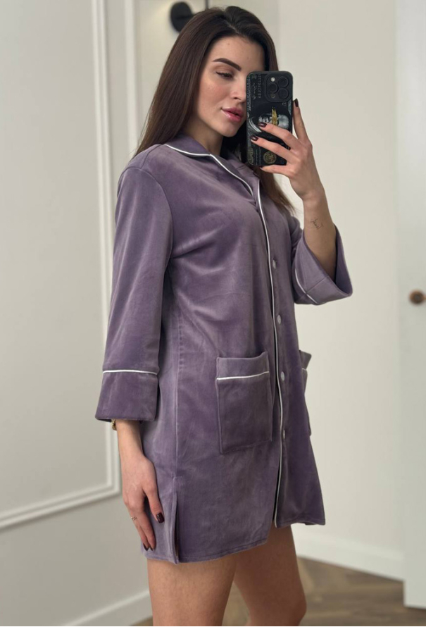 Нічна сорочка велюрова V.Velika 245-25L фото