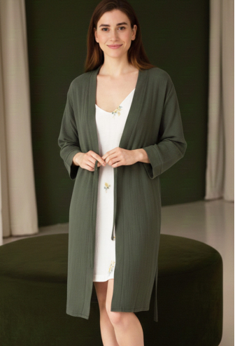 Ночнушка с халатом муслин LoomLine 13-36HM