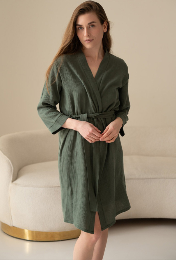 Нічна сорочка з халатом муслін LoomLine 13-36HM фото