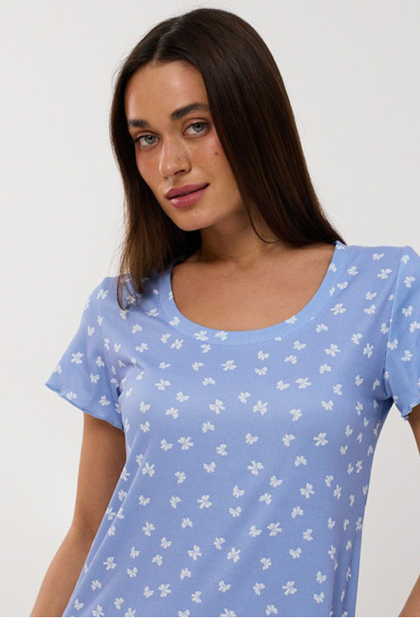 Нічна сорочка віскоза рубчик Barwa Garments 0366BL фото