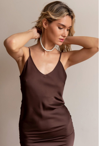 Ночнушка женская шелковая Chocolate Forly SH0083-08-20