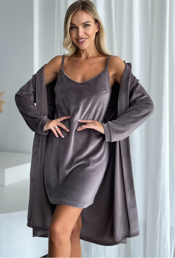 Нічна сорочка велюрова Adel Julia Ulich 18-3 фото
