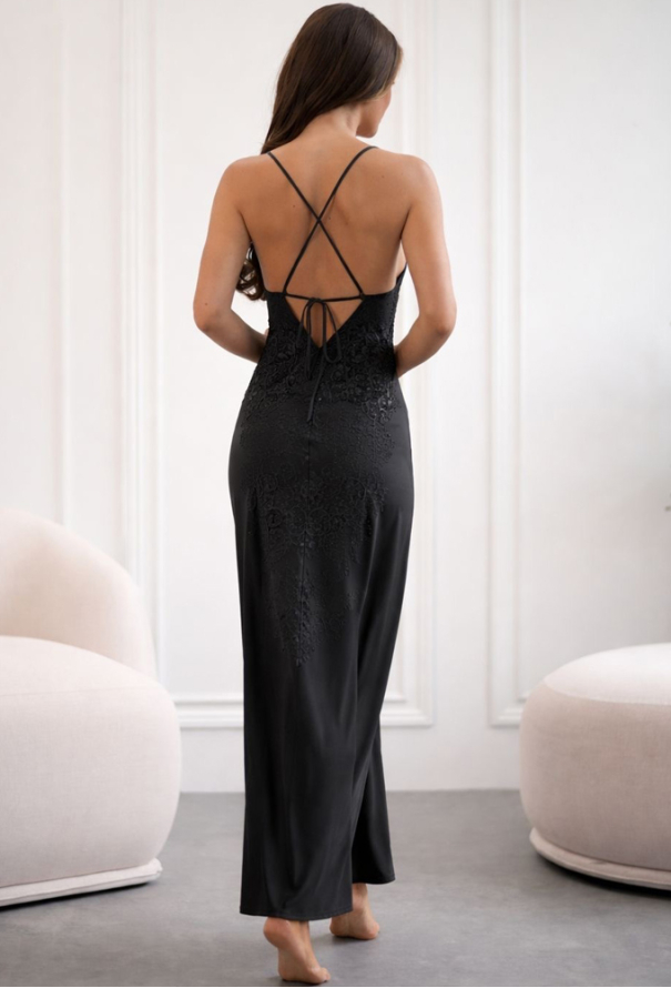 Нічна сорочка шовкова Willow Komilfo 1426L/1BL фото