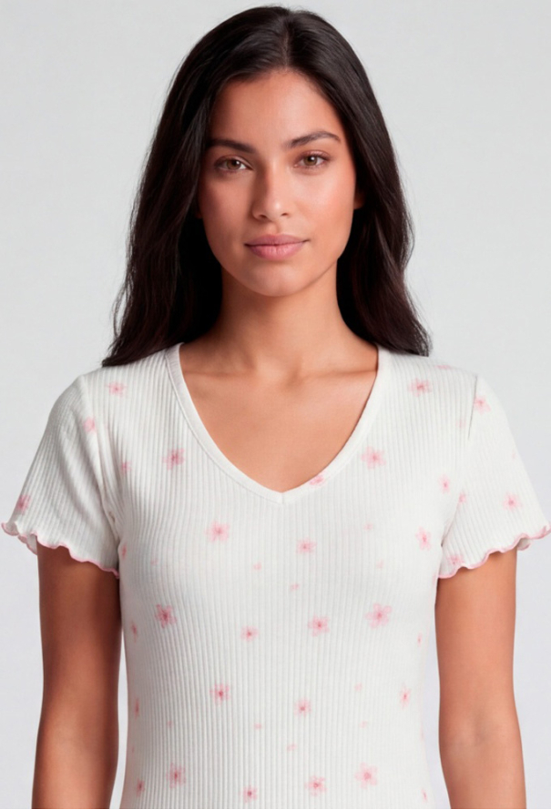 Нічна сорочка бавовна рубчик Kvitto Roksana 1948-42032 фото