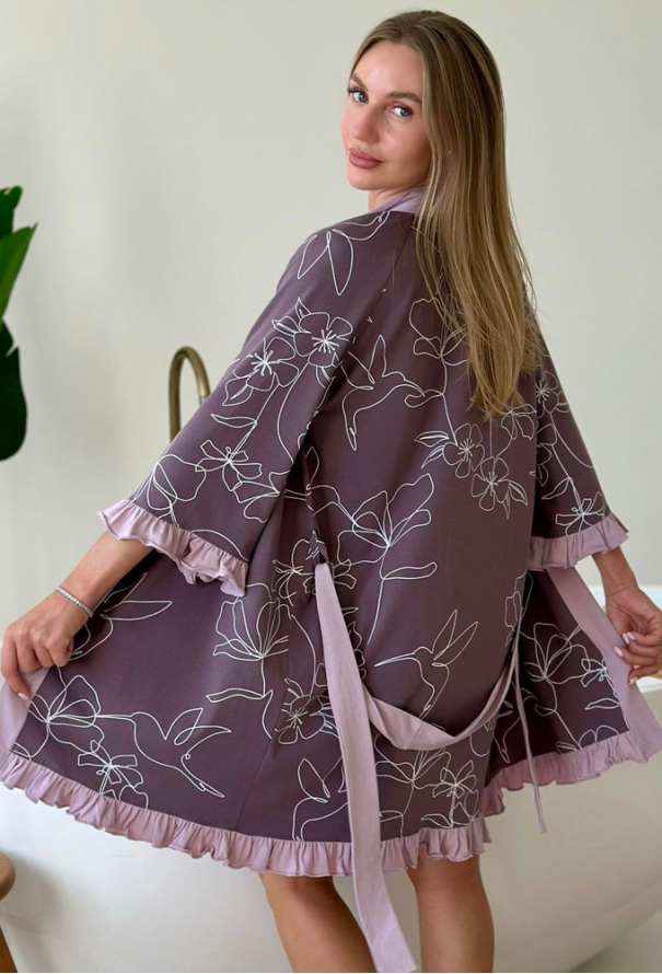 Нічна сорочка з халатом бавовна Lavelle Cosy SetL7031 фото