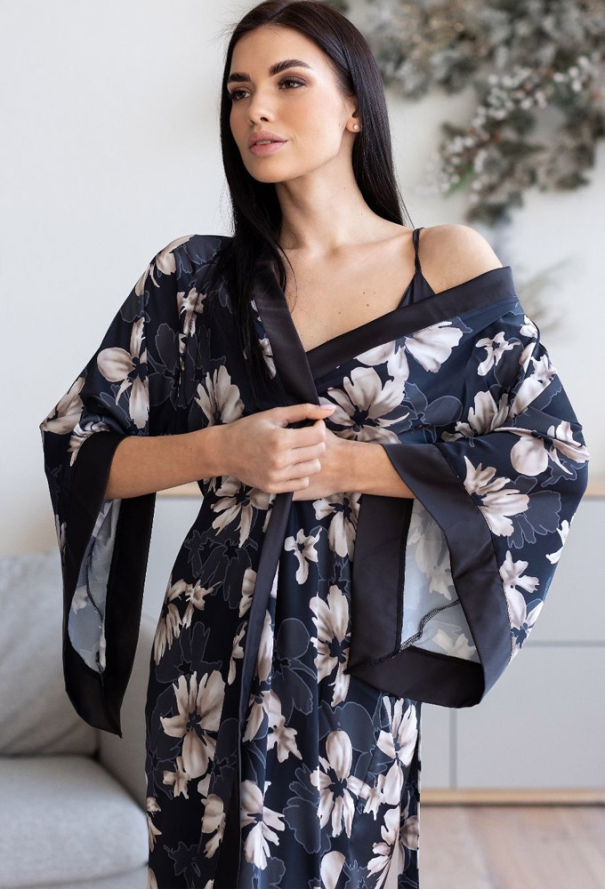 Нічна сорочка з халатом шовк MiaNaGreen Кг399 фото