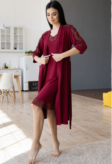 Ночнушка с халатом вискоза MiaNaGreen Км1200н