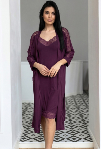 Ночнушка с халатом вискоза MiaNaGreen Ксл1200н