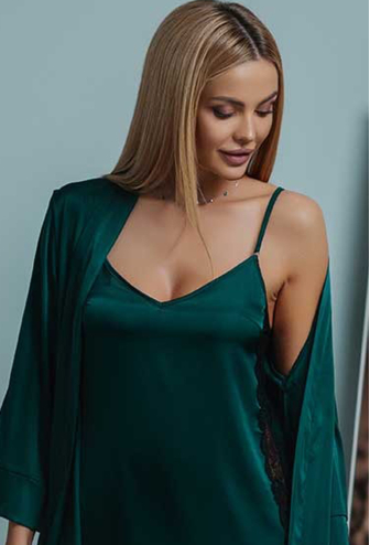 Нічна сорочка з халатом шовк Intimo TimiRilla 17-67IZ