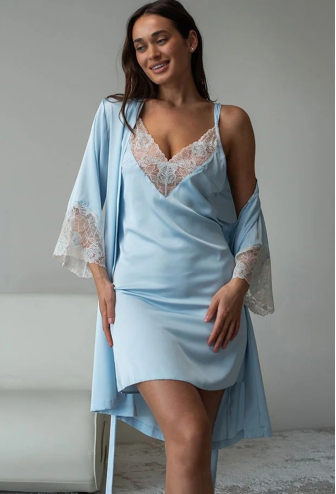 Ночнушка с халатом шелк Sheri TimiRilla 17-70
