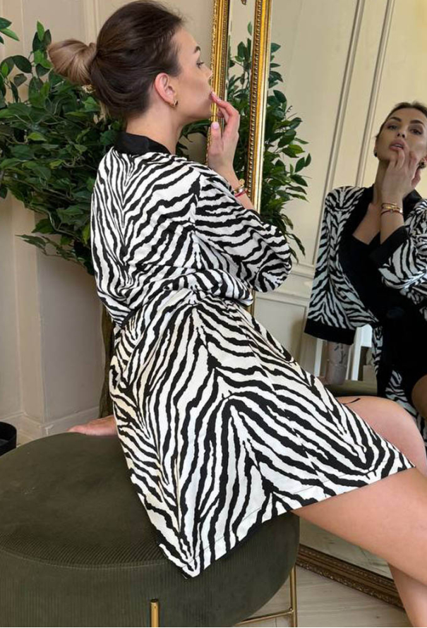 Нічна сорочка з халатом шовк V.Velika 162-24ZCW фото