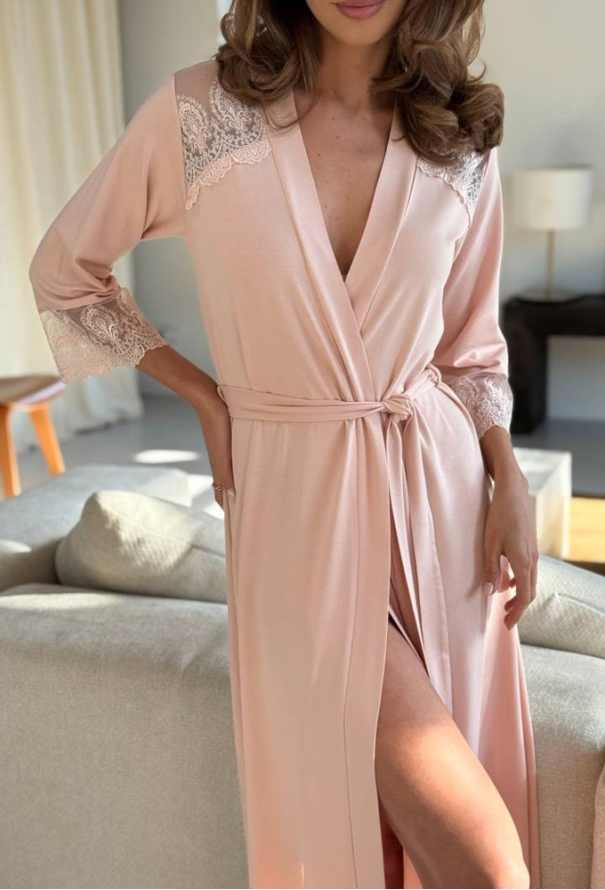 Нічна сорочка з халатом віскоза Violet delux М-2PDV фото