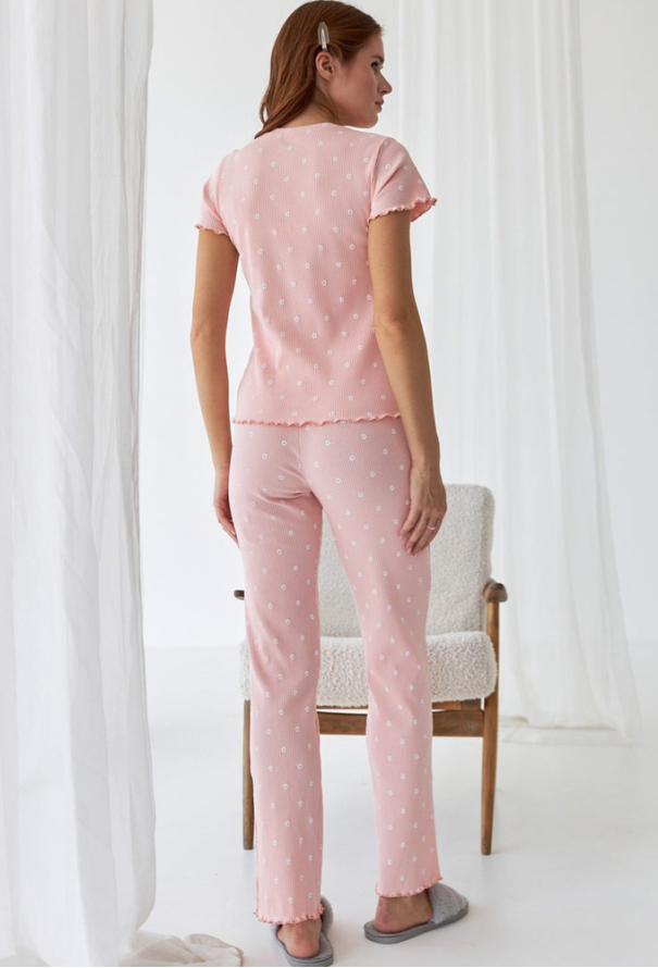 Пижама женская хлопок рубчик Barwa Garments 0369/370PR фото