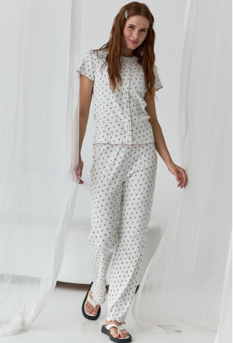 Пижама женская хлопок рубчик Barwa Garments 0369/370ML