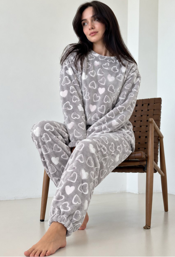 Пижама женская велсофт Сердца Cosy VEL027 фото