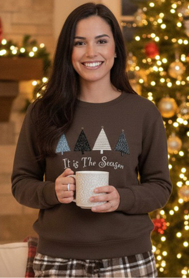 Піжама жіноча байкова Святковий Затишок Cosy KMW51 фото