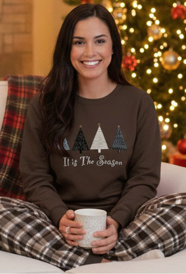 Піжама жіноча байкова Святковий Затишок Cosy KMW51 фото