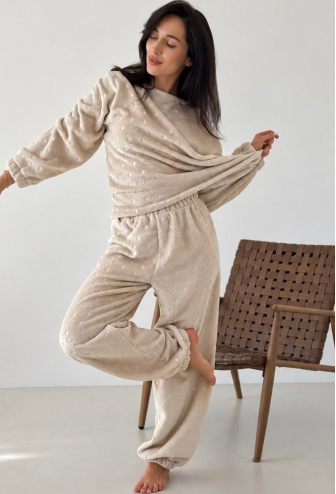 Пижама женская велсофт Сердца Cosy VEL023