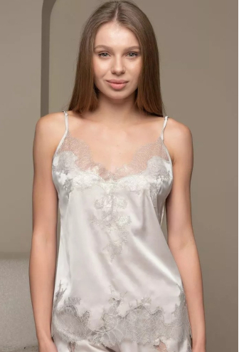 Піжама жіноча шовкова Light Grey Felena LG-755-772