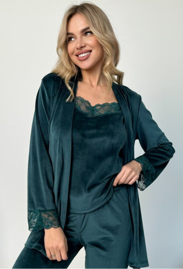 Пижама женская комплект велюр Julia Ulich ПШ3-6 фото