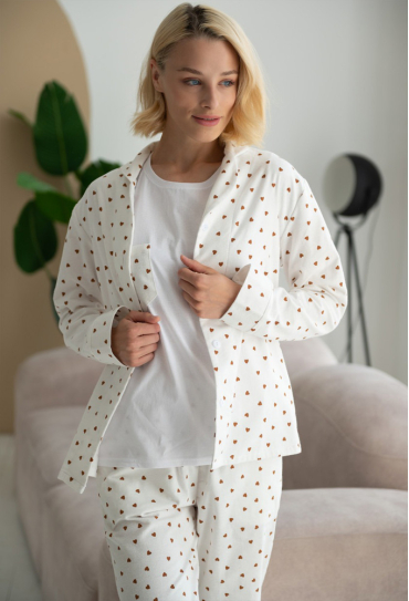 Пижама женская комплект фланель LoomLine 13-05BH