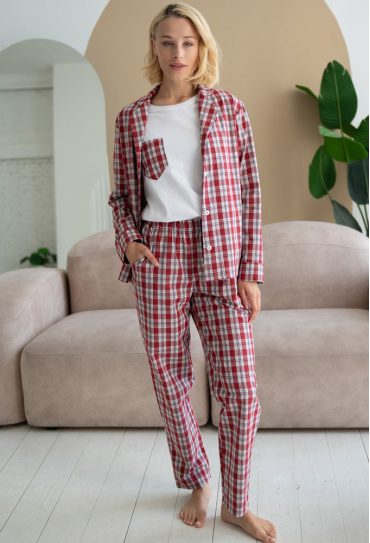 Пижама женская комплект фланель LoomLine 13-55RK