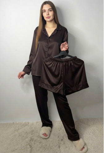 Піжама жіноча комплект шовк V.Velika 281-25BRBK