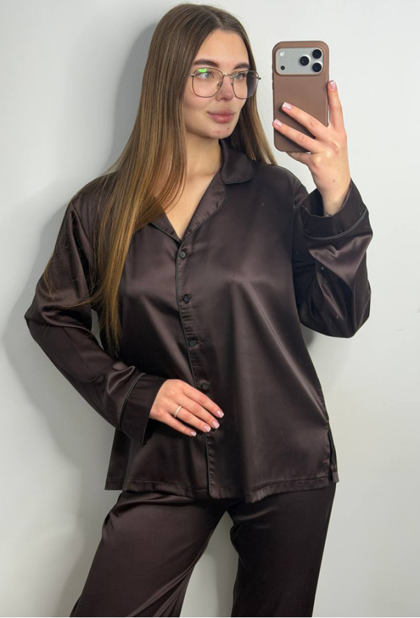 Піжама жіноча комплект шовк V.Velika 281-25BRBK фото