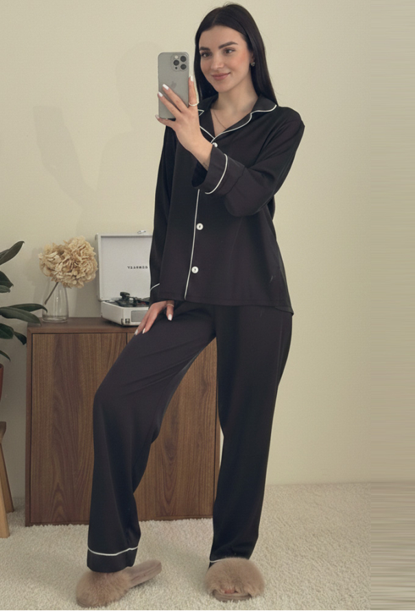 Пижама женская комплект шелк V.Velika 281-25CHWK фото