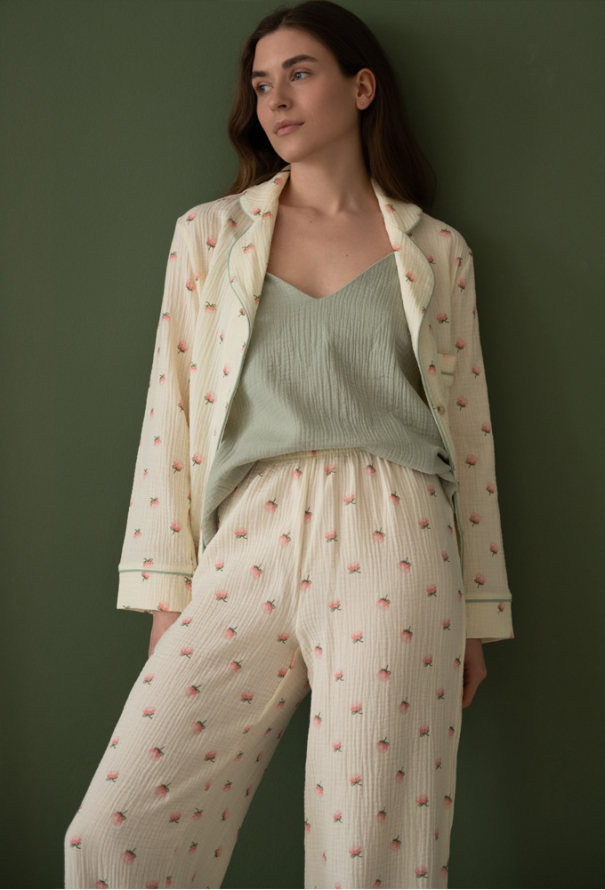 Піжама жіноча комплект муслин LoomLine 13-65F фото