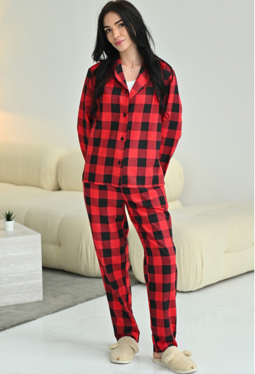 Пижама женская фланелевая LoomLine 13-49BK