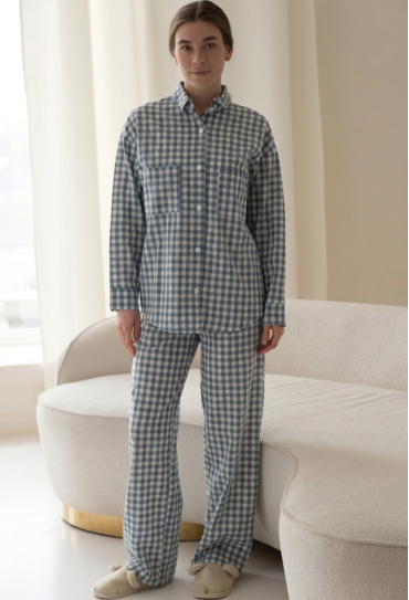 Пижама женская вареный хлопок LoomLine 13-10BK