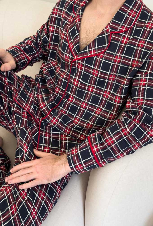 Піжама чоловіча байкова Oxford Cosy KMW40 фото