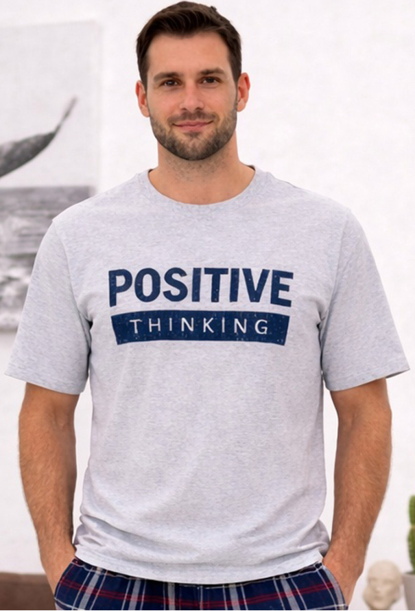 Піжама чоловіча бавовна Positive Thinking Cosy T350 фото