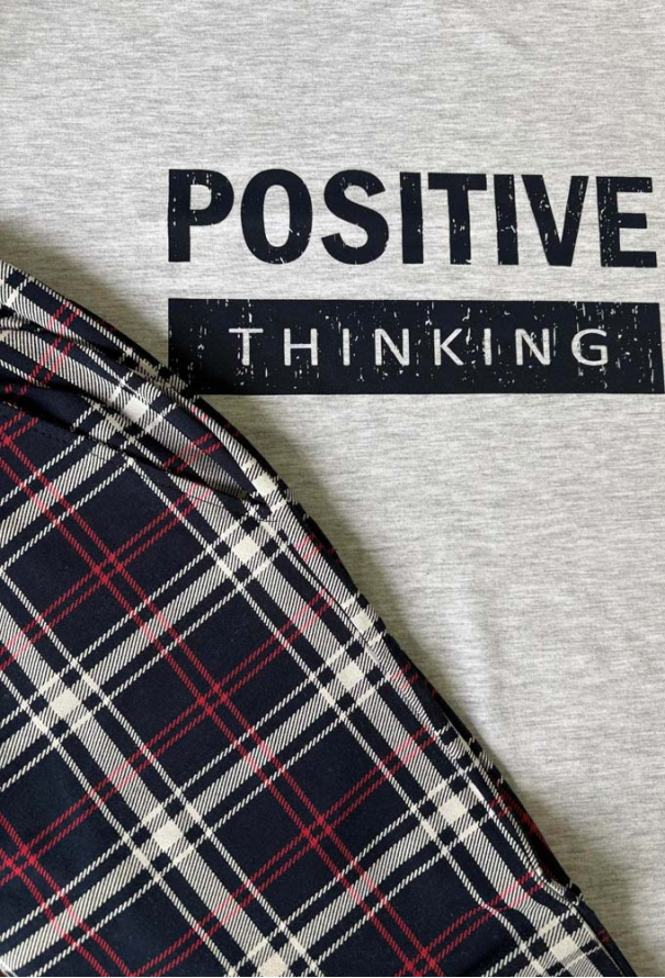 Піжама чоловіча бавовна Positive Thinking Cosy T350 фото