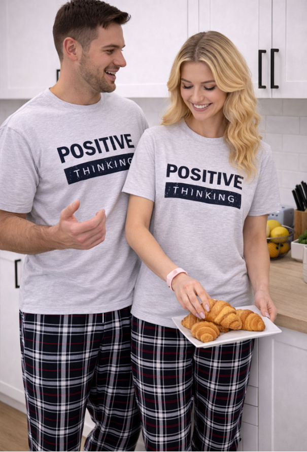 Піжама чоловіча бавовна Positive Thinking Cosy T350 фото