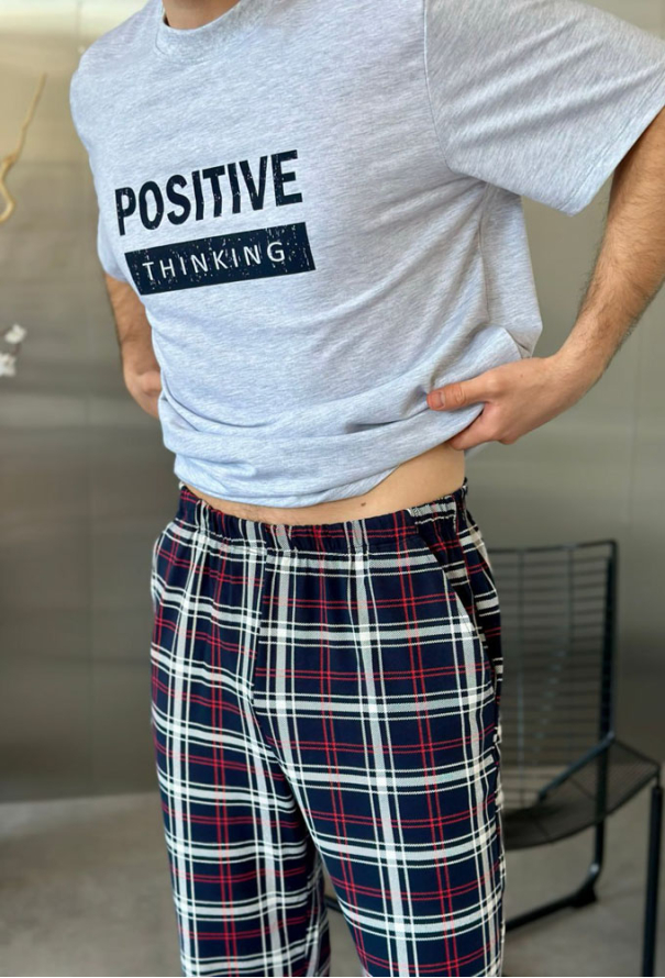 Піжама чоловіча бавовна Positive Thinking Cosy T350 фото