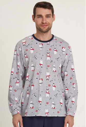 Пижама мужская байковая Bear Club Ellen MPF 0881/02/01