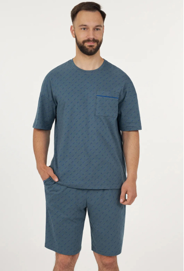 Пижама мужская хлопок Bres Imperial Blue Ellen MPK 2370/01/01