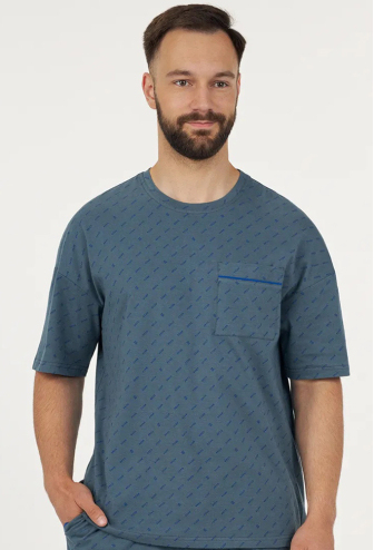 Піжама чоловіча бавовна Bres Imperial Blue Ellen MPK 2370/01/01