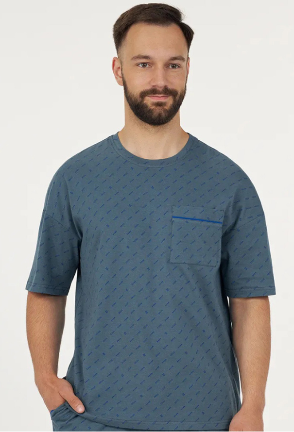 Піжама чоловіча бавовна Bres Imperial Blue Ellen MPK 2370/01/01 фото