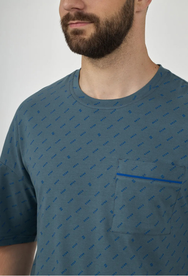 Піжама чоловіча бавовна Bres Imperial Blue Ellen MPK 2370/01/01 фото