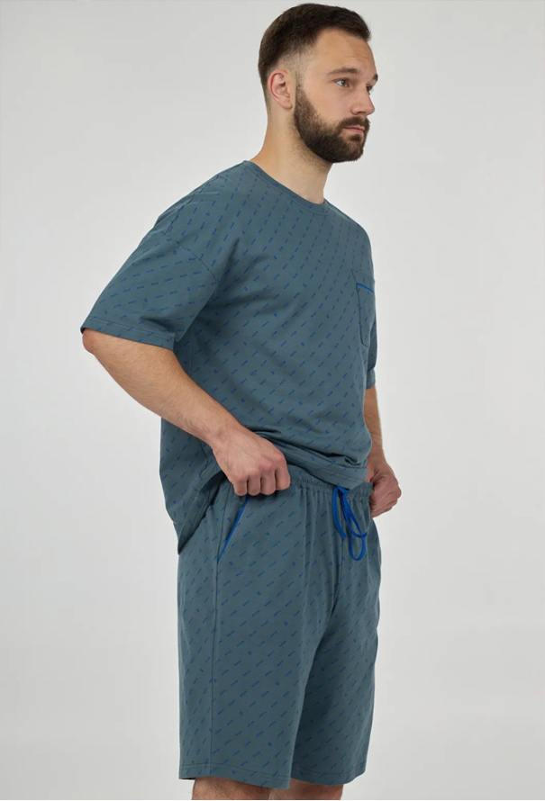 Піжама чоловіча бавовна Bres Imperial Blue Ellen MPK 2370/01/01 фото