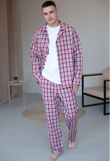 Піжама чоловіча комплект фланель LoomLine 13-39RK
